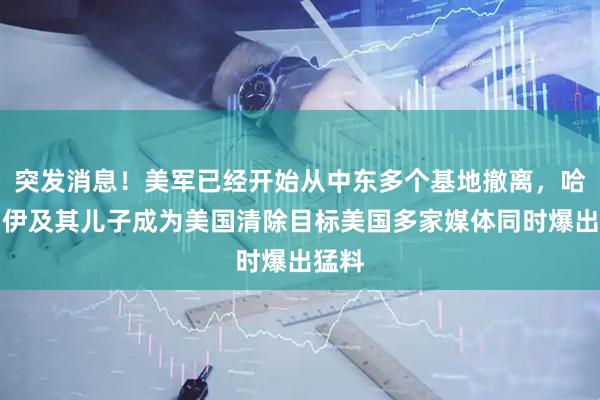 突发消息！美军已经开始从中东多个基地撤离，哈梅内伊及其儿子成为美国清除目标美国多家媒体同时爆出猛料